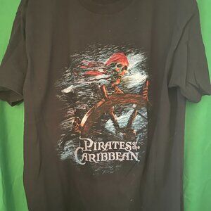 Vintage Pirates Of The Caribbean Disney Store Tee Shirt Size L